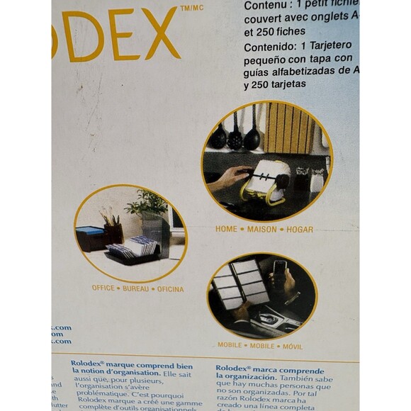 Rolodex Black Covered Petit Card File 250 Cards 2 1/4 in. x 4 in. New Open Box - Picture 4 of 9